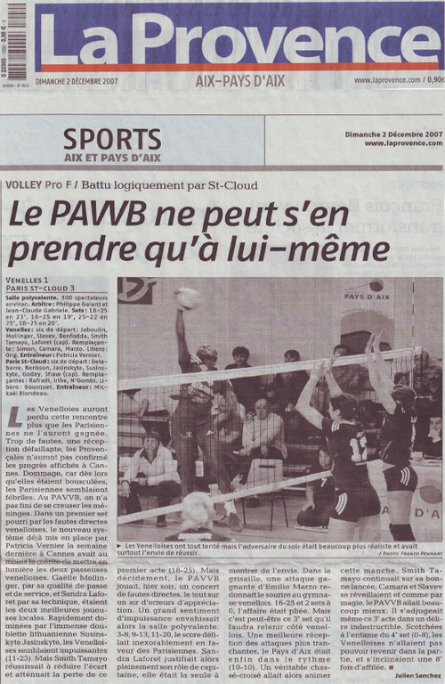 La Provence - 2/12/07