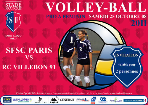 Invitation SF vs Villebon - 25/10/08 à 20h